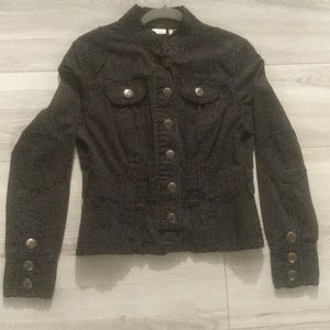 NWOT Distressed military women's coat. Large